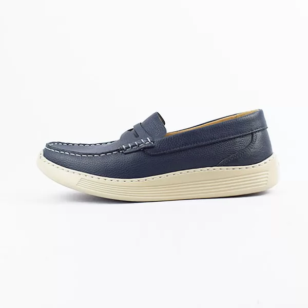 Moccasin pour homme confort R110 Bleu cuir 